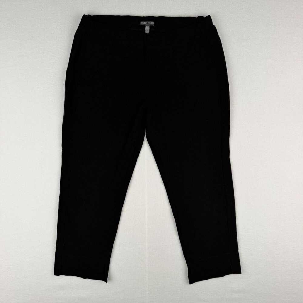 Eileen Fisher Black Pull On pants Petite Large Womens PL